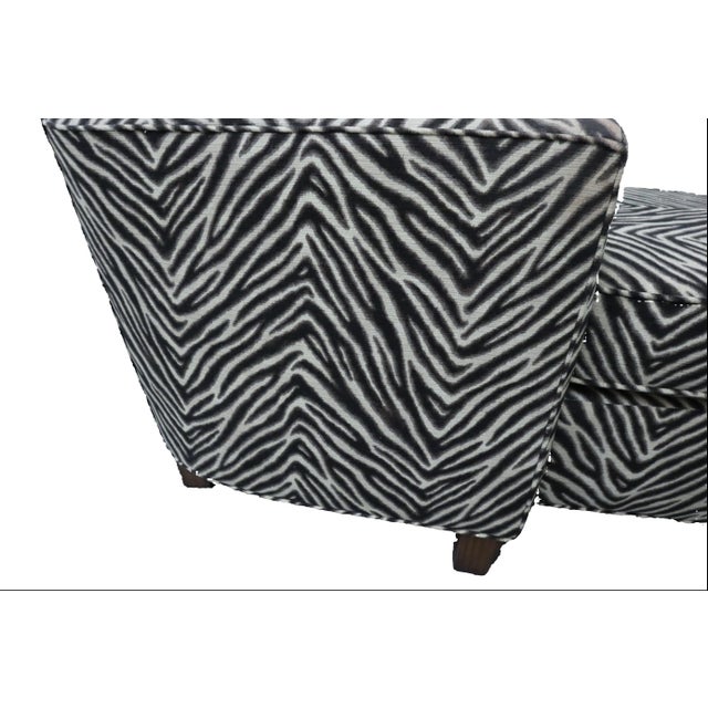 Zebra Pattern Chaise Longue With Matching Pillow For Sale - Image 9 of 11