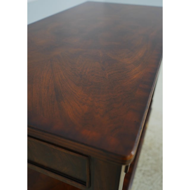 1960s Maitland Smith Regency Style Mahogany Inlaid 2 Tier Server For Sale - Image 10 of 18