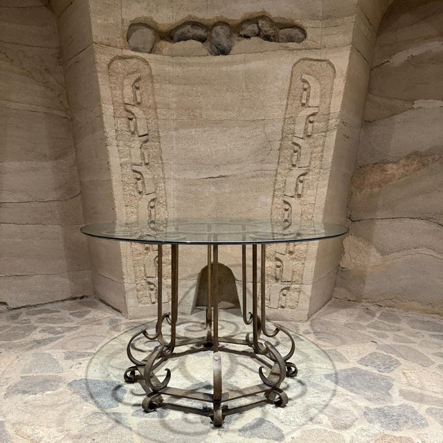 1960s 1960s Sculptural Forged Iron Gilt Patio Table For Sale - Image 5 of 11