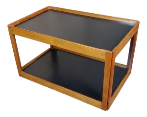 1960s Vintage Silkeborg Danish Teak Bar Cart