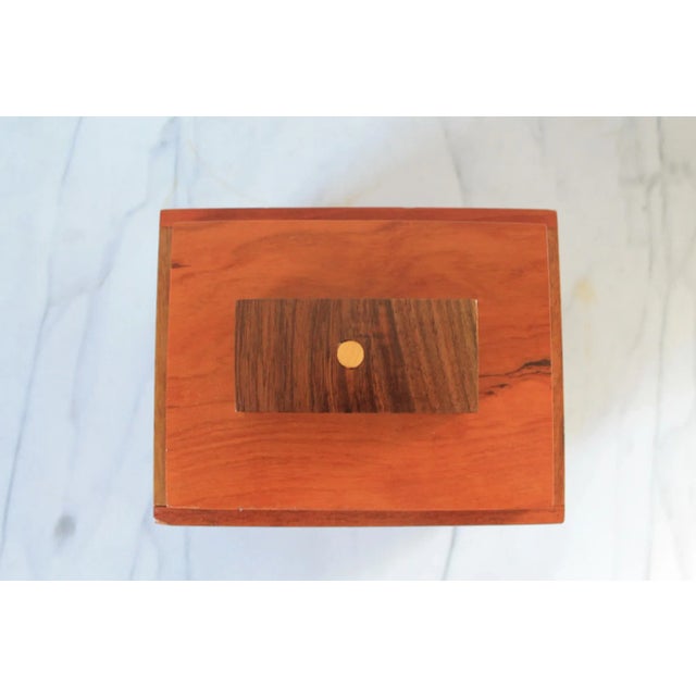 Vintage Wood Inlay Sunrise Keepsake Lidded Trinket Box For Sale - Image 4 of 14