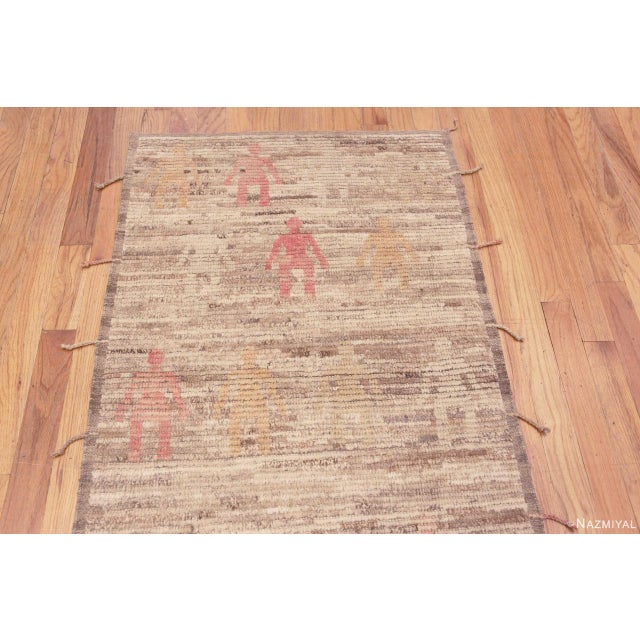 Artistic Tribal Primitive Ghotsy People Design Runner Rug For Sale In New York - Image 6 of 6