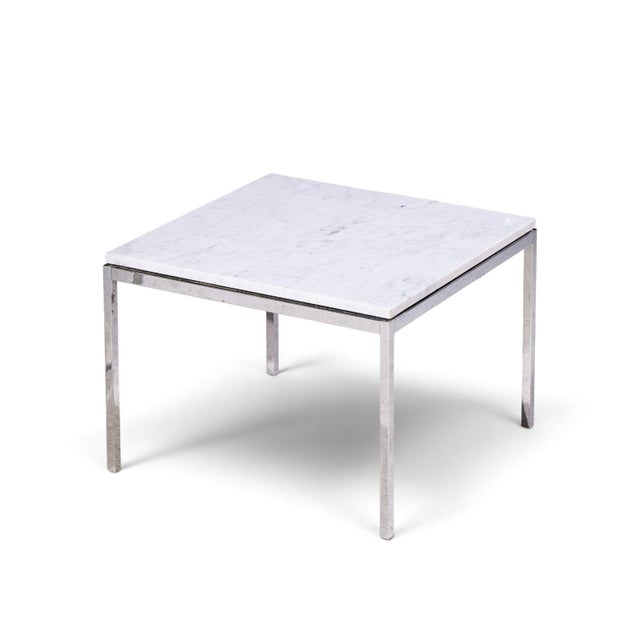 Florence Knoll Mid Century Chrome and Marble Top Side Tables - Pair For Sale - Image 11 of 11