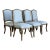 Vintage Carved Wood Dining Chairs With Blue Upholstery - Set of 6 For Sale