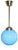 Pendant Lamp with Blue Glass Shade, 1940s. For Sale