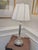 Silvered Metal Table Lamps With Crystal Accents & Pleated Shades - A Pair For Sale - Image 4 of 9