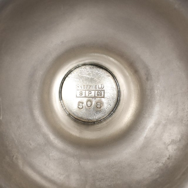 Mid-Century Modernist Greek Key Sterling Plated Footed Bowl Signed Sheffield For Sale - Image 11 of 12