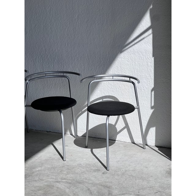 Stackable Chairs by Ross Littell for Atelier Areti, 1980s, Set of 4 For Sale - Image 6 of 10