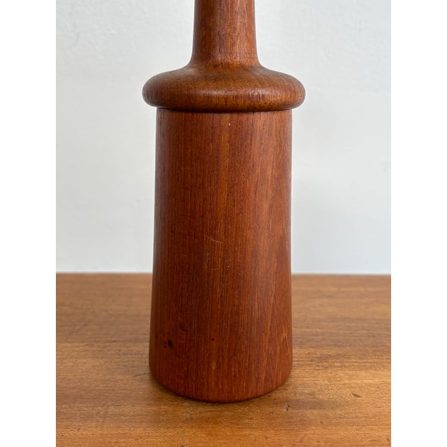 Mid-Century Modern Vintage 1960s Danish Modern Teak Dansk Designs Salt Shaker Pepper Grinder, Jens Quistgaard For Sale - Image 3 of 5