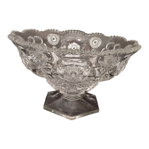 Early 1900s McKee Glass Sextec Pattern Centerpeice Bowl