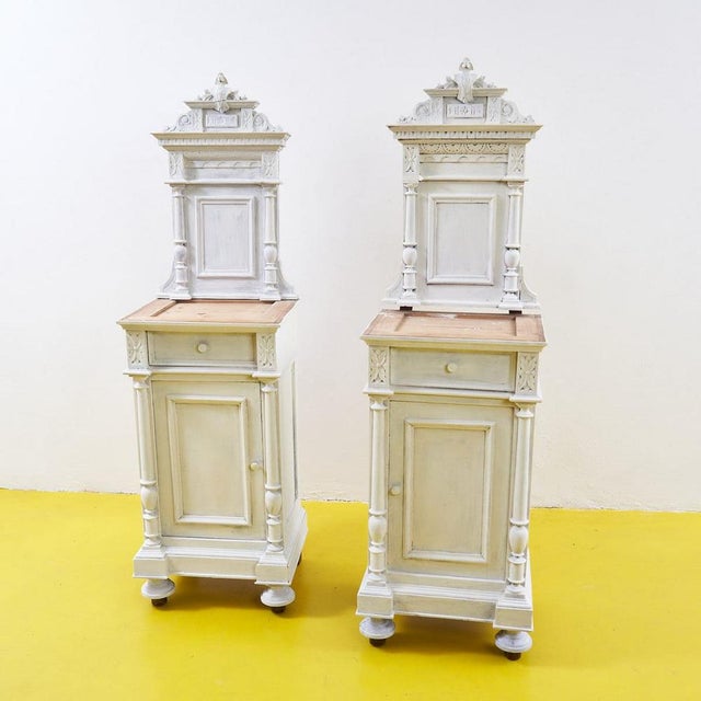 White Bedside Tables, 1900s, Set of 2 For Sale - Image 11 of 11