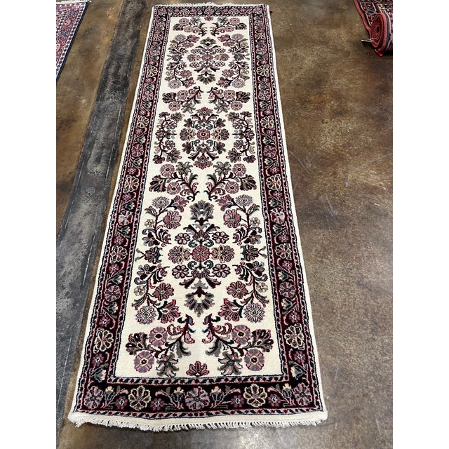 Traditional 1990s Handwoven Persian Design Indian Rug - 2'8" X 8'4" For Sale - Image 3 of 5