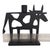 Black VTG Pair Metal Art Abstract Cow Candle Holders Sculptures Black Far Side Heavy For Sale - Image 8 of 11