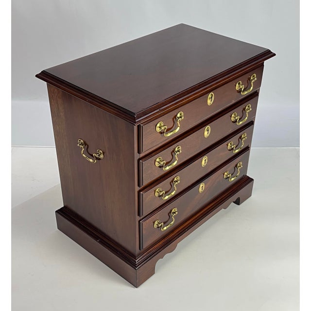 High quality mahogany bedside chest by Councill Craftsmen of Denton, North Carolina. Perfectly scaled for use as a...