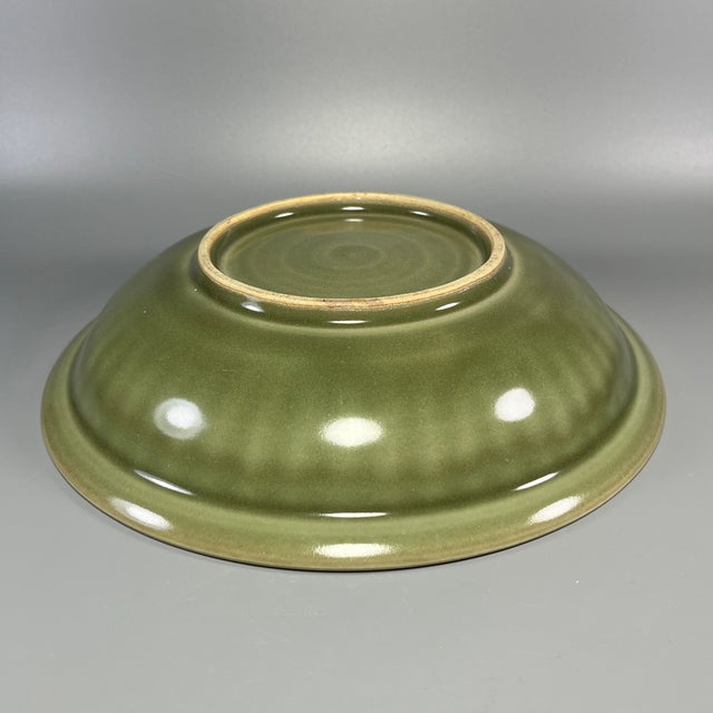 16th Century China Vintage Longquan Celadon Carved‑Flower Ribbed Plate For Sale - Image 5 of 6