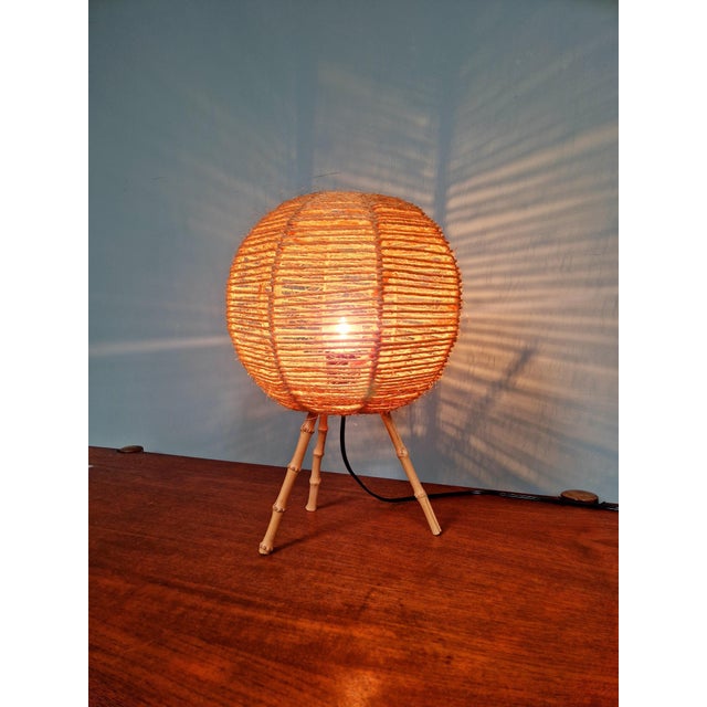 Vintage Tripod Rope Table Lamp, 1960s For Sale - Image 9 of 13