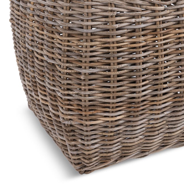 Contemporary Grey Wash Rattan Basket For Sale - Image 3 of 4