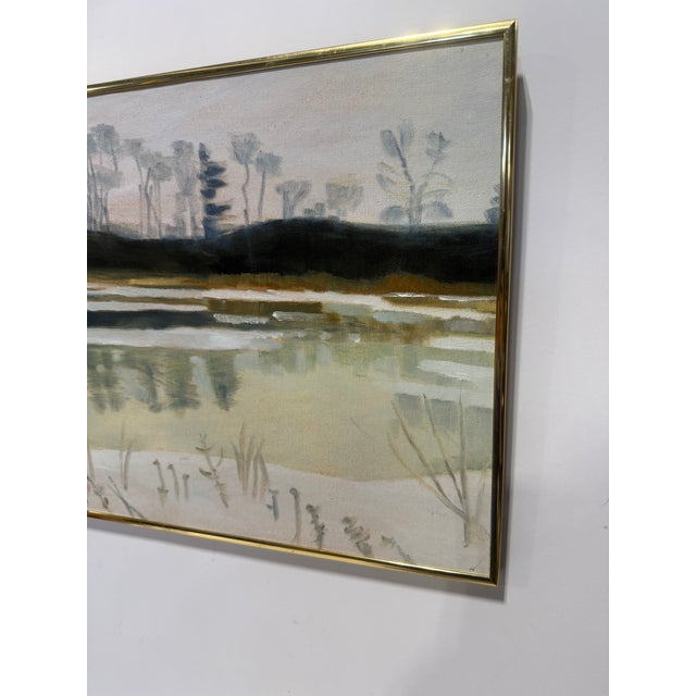 American Mary Pennington Weatherall (American, 1930–2018) Winter, Ipswich River, Oil For Sale - Image 3 of 8