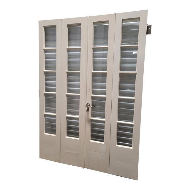 1920's Double Bifold French Door Set With in Swing Feature Interior