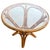 Mid-Century Modern Restored MCM Modernist Rattan Hourglass Round End Table W/ Glass Top For Sale - Image 3 of 6