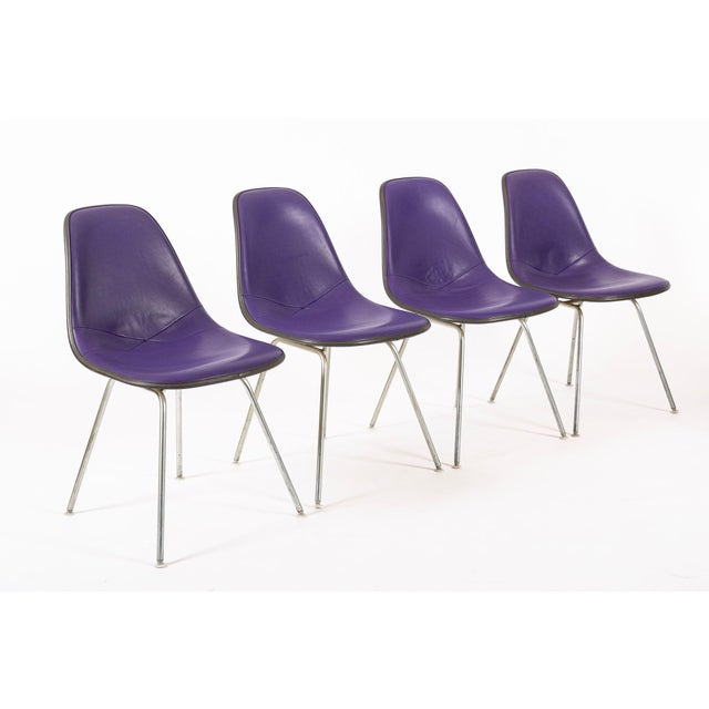 Vintage Mid Century Purple DSX Side Chairs by Eames for Herman Miller For Sale - Image 11 of 14