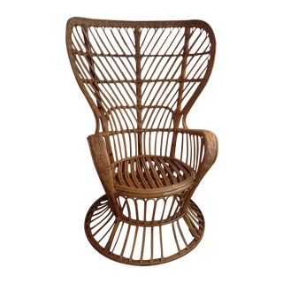 Franco Albini Mid-Century Modern Rattan Chair For Sale