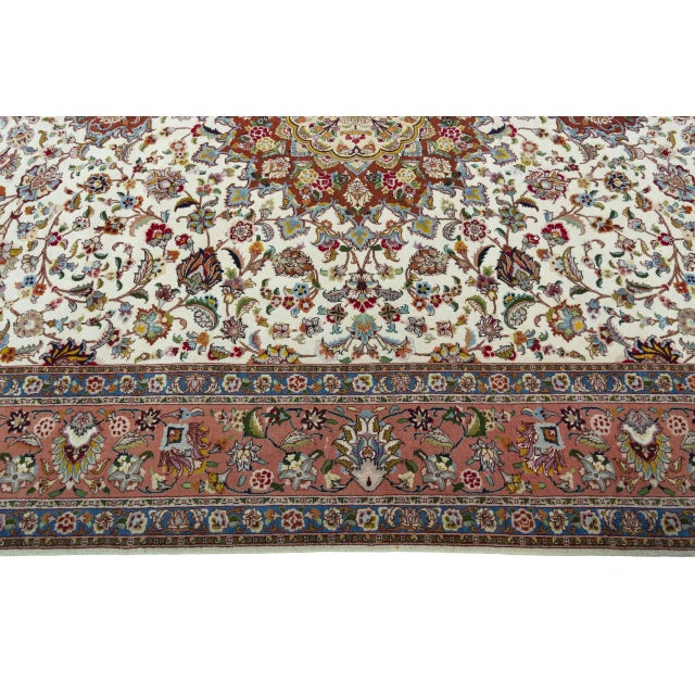 Hand-Knotted Oriental Rug in Silk For Sale - Image 9 of 13
