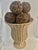 Farmhouse Late 20th Century Coastal Style Whitewashed Wicker Footed Urn For Sale - Image 3 of 7
