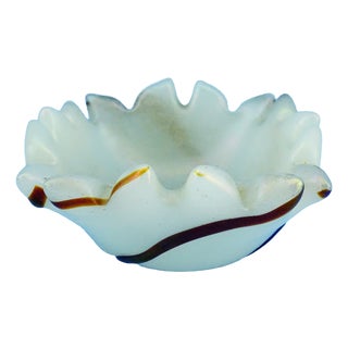 20th Century Iridato Milk Glass Pocket Emptier by Dino Martens for Toso-Murano, Italy, 1950s For Sale