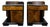 1950s Pair of Art Deco Nightstands with Columns, Ebonized Wood and Figured Veneer For Sale