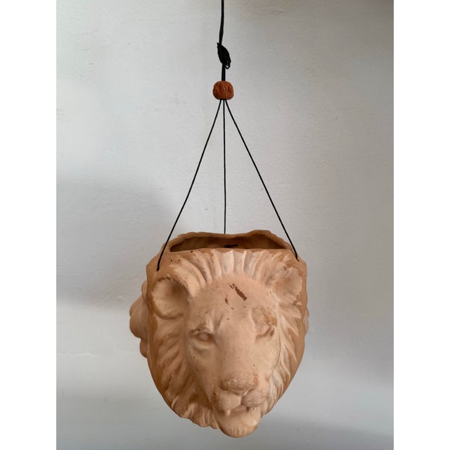 Late 20th Century Lion Terra-Cotta Hanging Planter For Sale - Image 4 of 8