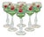 Vintage Italian Wine Glasses with Floral Decoration, 1960s, Set of 6 For Sale