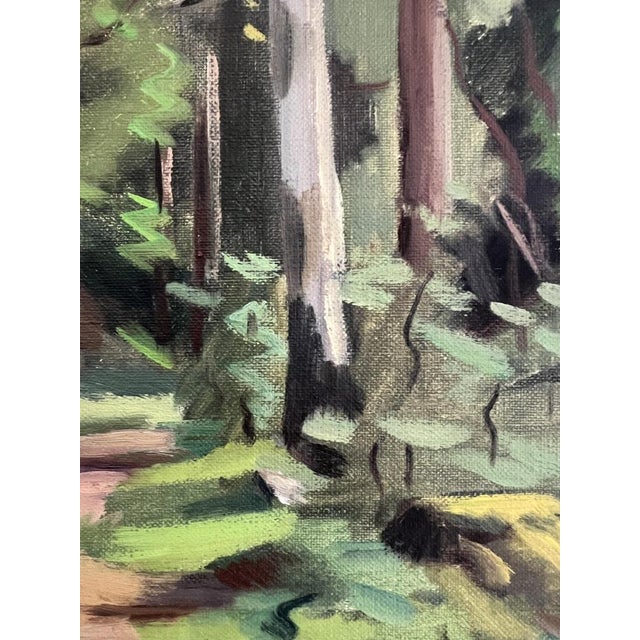 Alexis Louis Roche, Chemin sous-bois, Oil on Canvas For Sale - Image 7 of 11