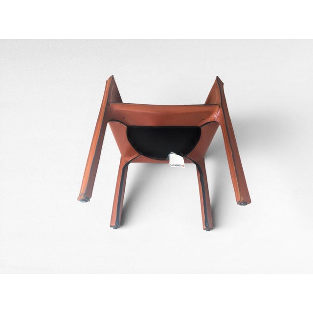 CAB 413 Chair in Cognac Leather by Mario Bellini for Cassina, Italy, 1970s For Sale - Image 14 of 18