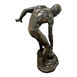 1920s Bronze, Male Athlete With Kettlebell, by Franz Seifert.