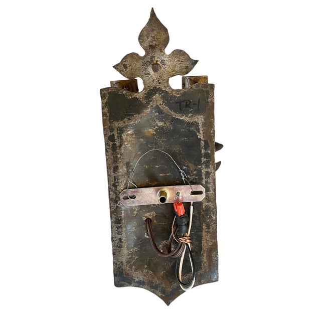 Forged and Tooled Iron Sconce in Original Patina, Circa 1920 For Sale In Los Angeles - Image 6 of 6