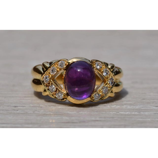 The Bealville: Purple Sapphire and Diamond Cocktail Ring For Sale - Image 10 of 11