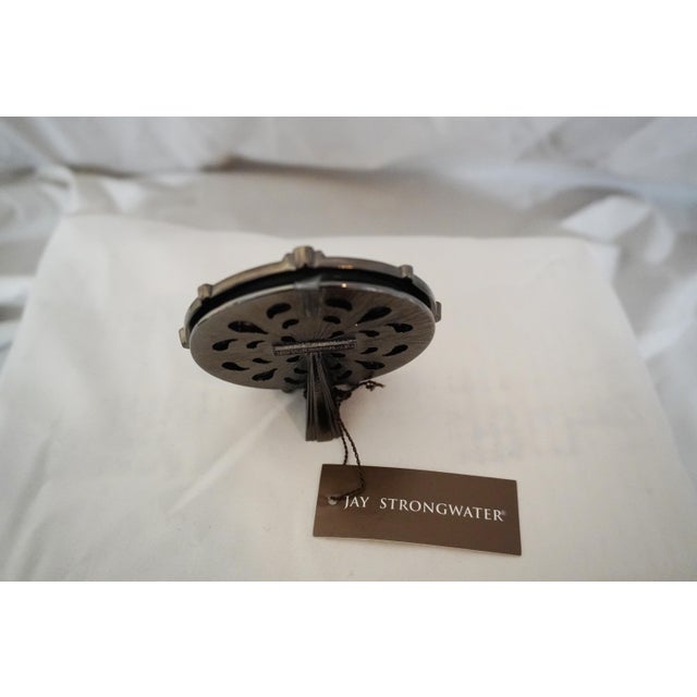 Small Enamel & Crystal Jay Strongwater Round Frame For Sale In Phoenix - Image 6 of 8
