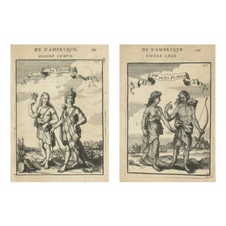 Virginia and Florida Natives, 1683, Paper, Set of 2 For Sale
