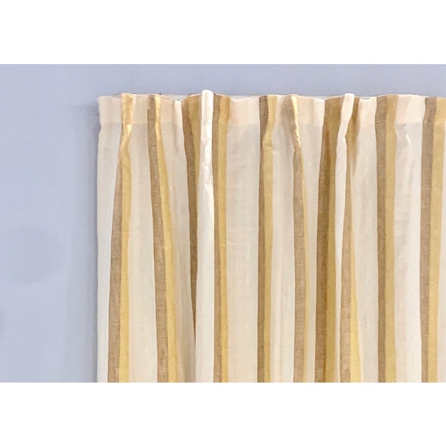 Contemporary Plum Textiles Bishop Stripe Linen For Sale - Image 3 of 4