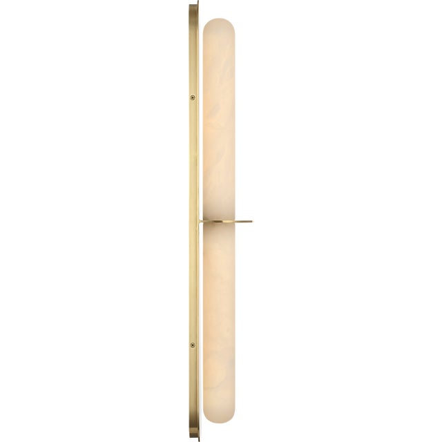 Fosse 28" Linear Tube Sconce in Antique-Burnished Brass with Alabaster Designer: Kelly Wearstler Finish: Antique-Burnished...