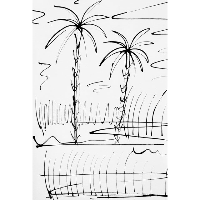 Abstract India inky palm tree painting by Charleston based artist Haley Mathewes.