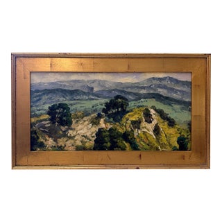 Vintage Serene Landscape Painting by M.Jacob For Sale