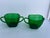 Forest Green Vintage Mid Century 1940 Green Glass Sugar Bowl, Creamer & Plate Set of 4 For Sale - Image 8 of 9