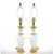 Elegant and glamorous, this pair of opaline glass table lamps embodies the refined aesthetic of Hollywood Regency design....