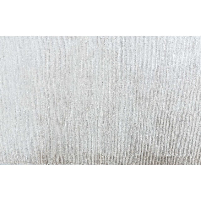 Modern Solid Beige High-Low Knotted Silk and Wool Rug by Doris Leslie Blau For Sale - Image 4 of 8