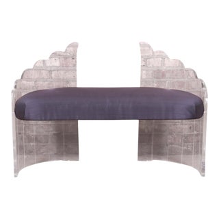 Charles Hollis Jones Sculptural Lucite "Angel Wing" Bench or Settee, 1970s For Sale