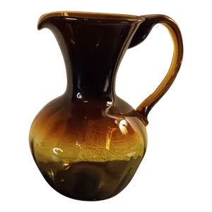 Vintage Wayne Husted Bischoff Kingston Burnt Amber Ombre Glass Pitcher