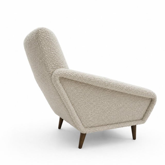 Pair of armchairs inthe style of Gio Ponti. Upholstered in bouclé