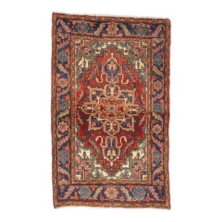 Vintage Persian Heriz Rug, 02'09 X 04'05 For Sale